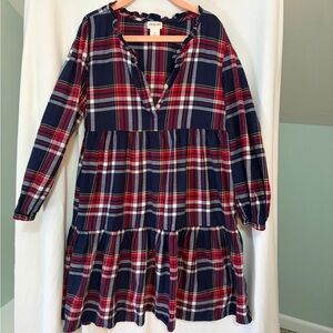 Crewcuts Plaid ruffle Dress - Navy and Red girls size 8